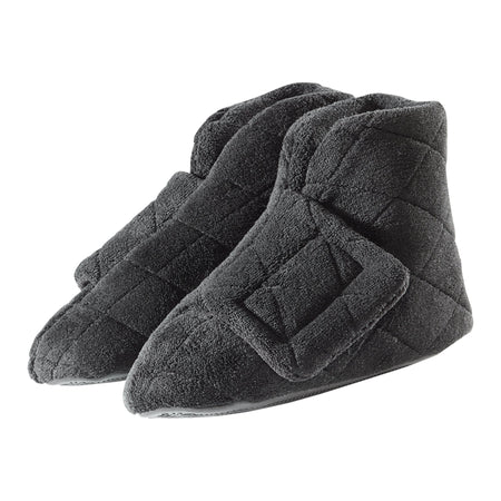 Bootie Slippers Silverts® Female Adult Small / X-Wide Hard Sole Single Patient Use Black