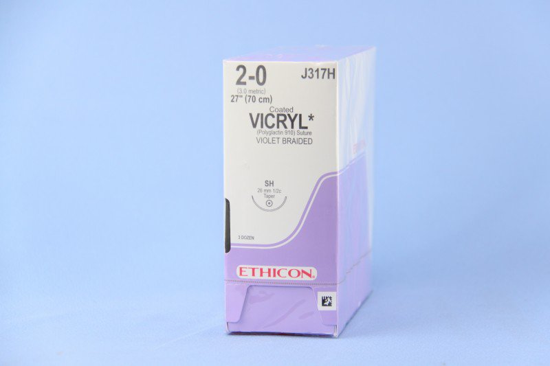 Absorbable Suture with Needle Coated Vicryl™ Polyglactin 910 SH 1/2 Circle Taper Point Needle Size 2 - 0 Braided