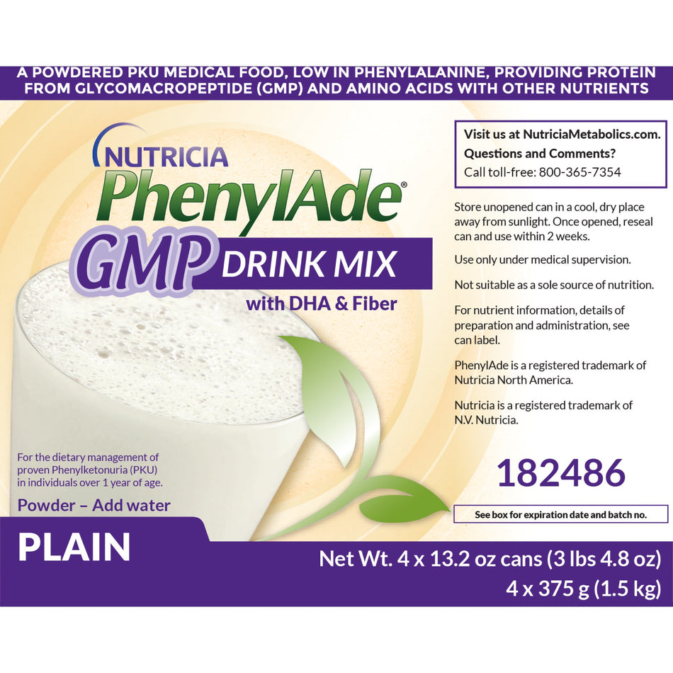 Oral Supplement PhenylAde® GMP Plain Flavor Powder 13.2 oz. Can