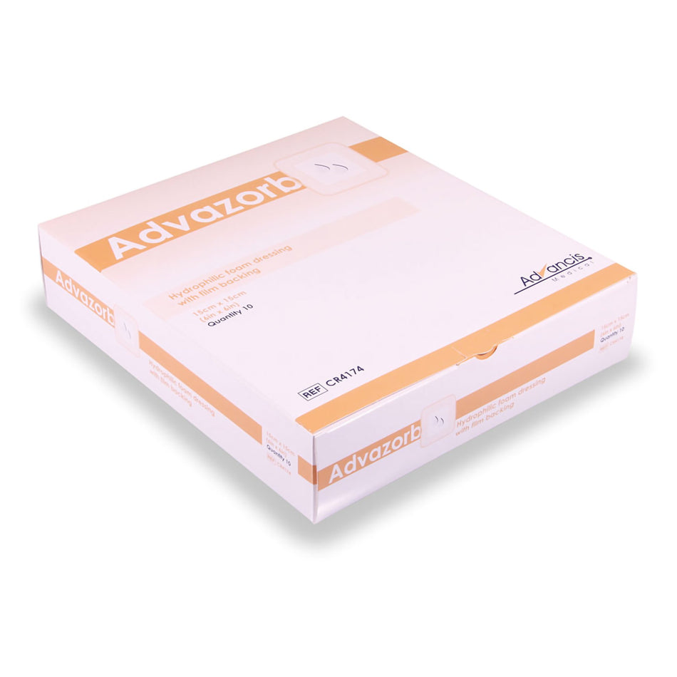 Thin Foam Dressing Advazorb® Lite 6 X 6 Inch Without Border Film Backing Nonadhesive Square Sterile