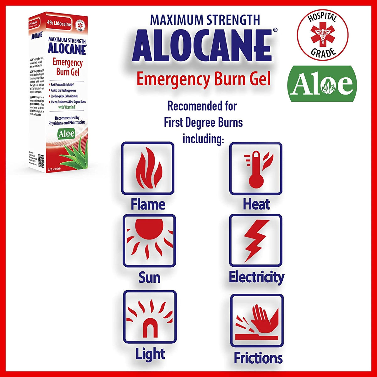 Alocane Emergency Burn Gel, Maximum Strength