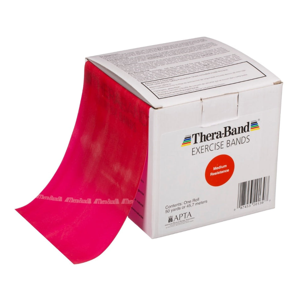 Exercise Resistance Band TheraBand® Red 6 Inch X 50 Yard Medium Resistance