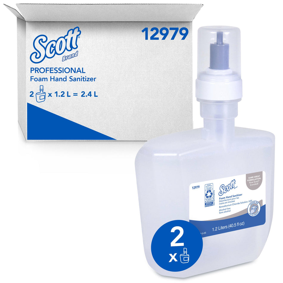 Alcohol-Free Hand Sanitizer Scott® Essential 1,200 mL BZK (Benzalkonium Chloride) Foaming Dispenser Refill Bottle