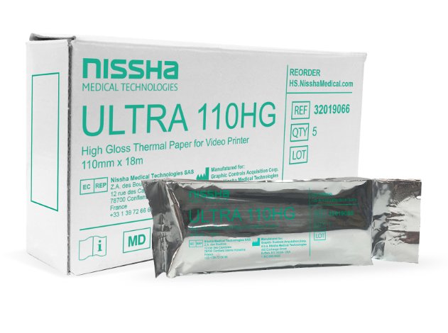 Ultrasound Video Paper Nissha Roll High Gloss Without Grid - Diagnostic Instruments and Supplies>Diagnostic Recording Pape...