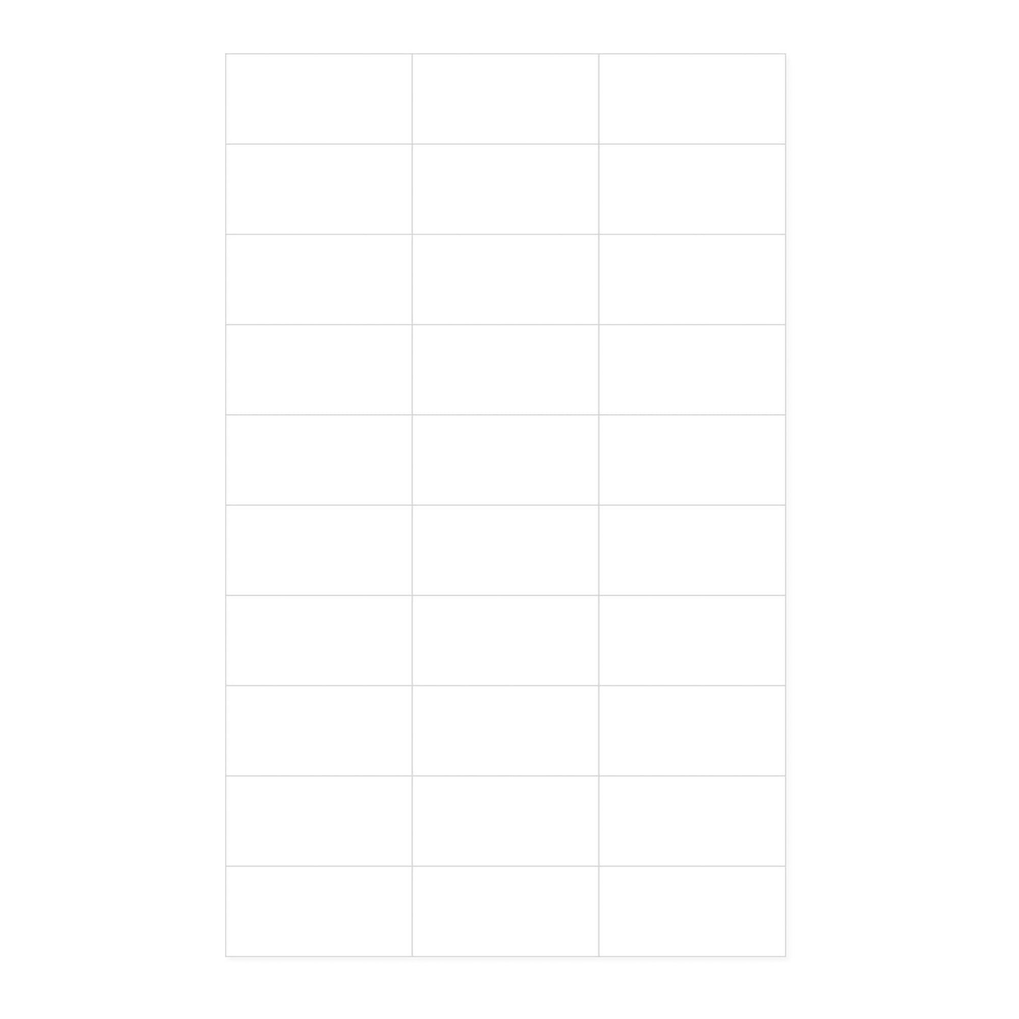 Blank Label pdc Laser White 1-1/2 X 2-27/32 Inch