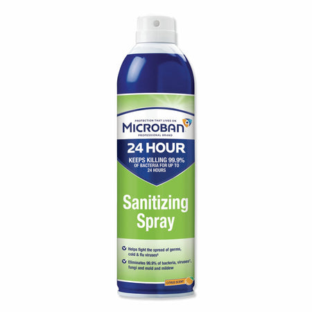 Microban® Surface Disinfectant / Sanitizer Quaternary Based Aerosol Spray Liquid 15 oz. Can Citrus Scent NonSterile