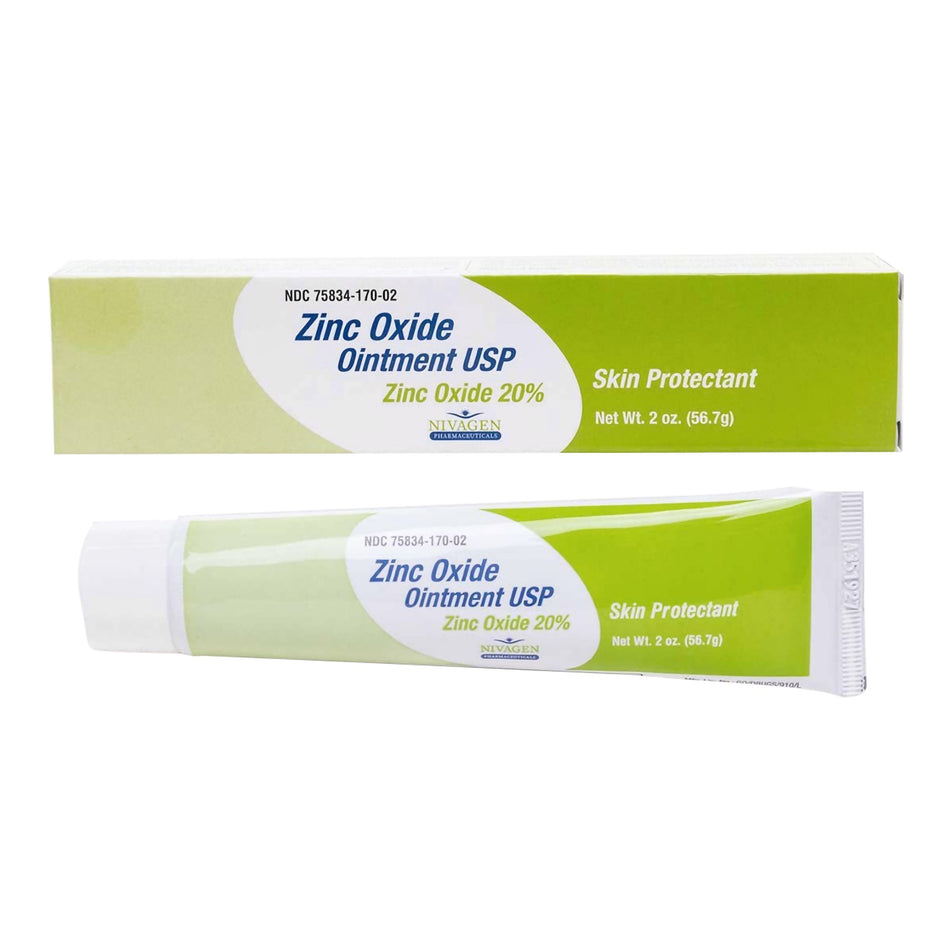 Nivagen 20% Zinc Oxide Skin Protectant, 2-ounce Tube - Personal Hygiene>Skin Care>Moisturizers - Nivagen Pharmaceuticals