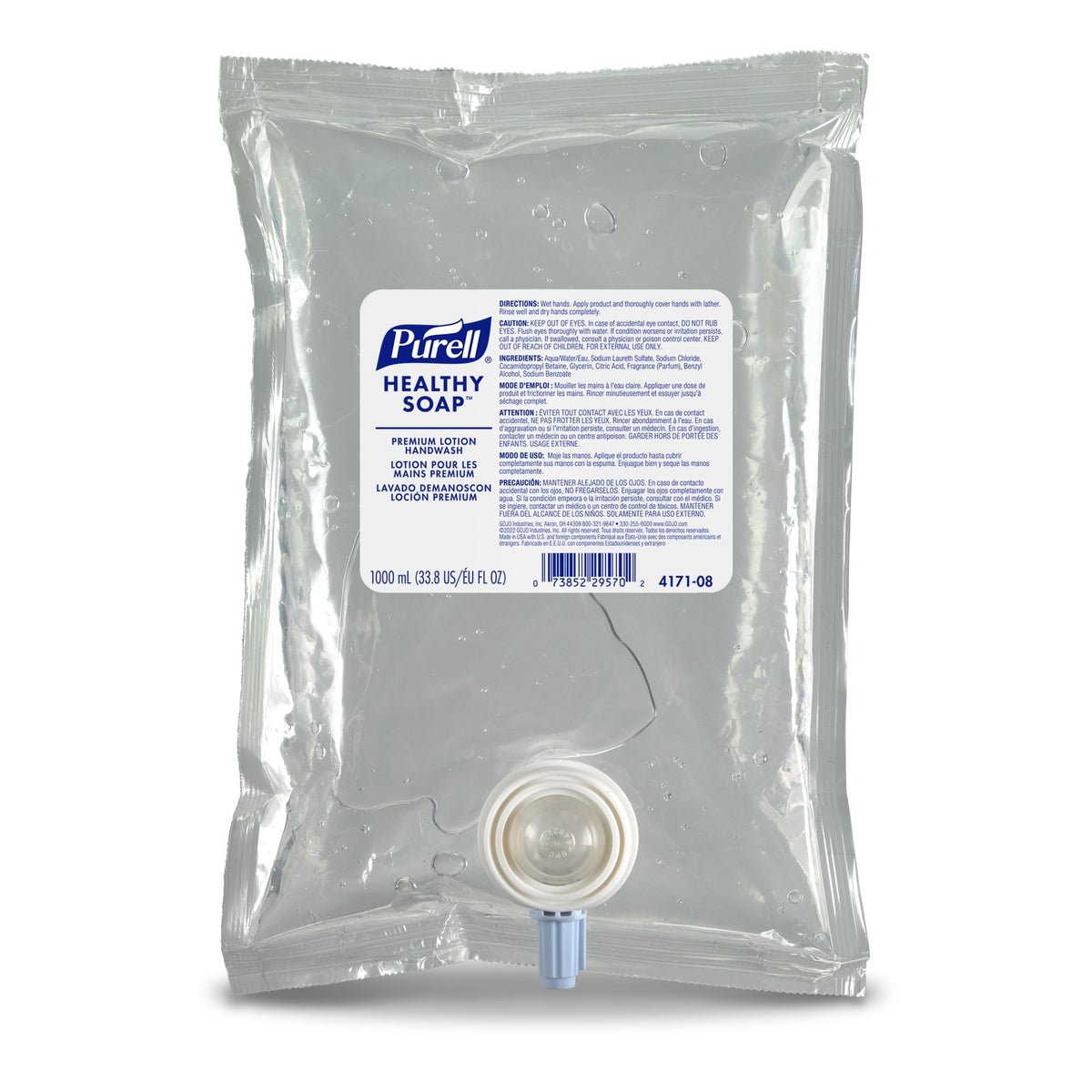 Purell® Healthy Soap™ Dispenser Refill Bag for use w/ CS2 Healthy Soap Dispenser - Personal Hygiene>Skin Care>Soaps - GOJO