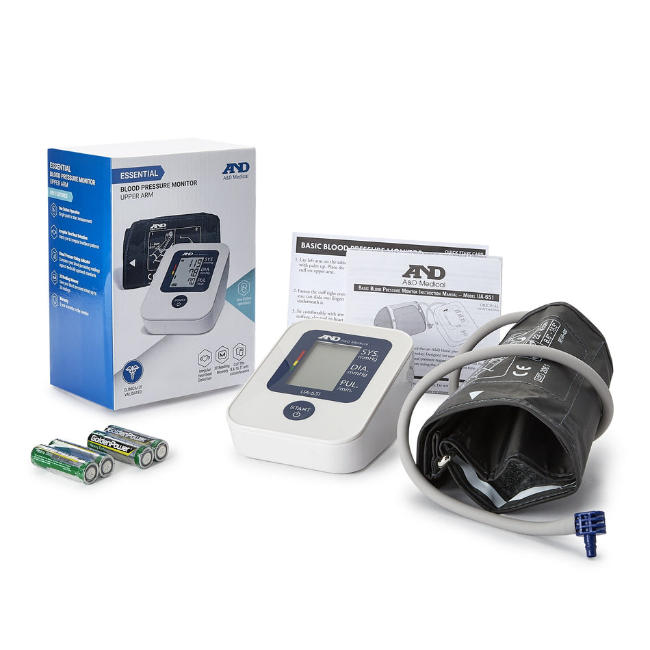 Home Automatic Digital Blood Pressure Monitor A&D Medical Wide Range Nylon Cuff 22 - 42 cm Desk Model