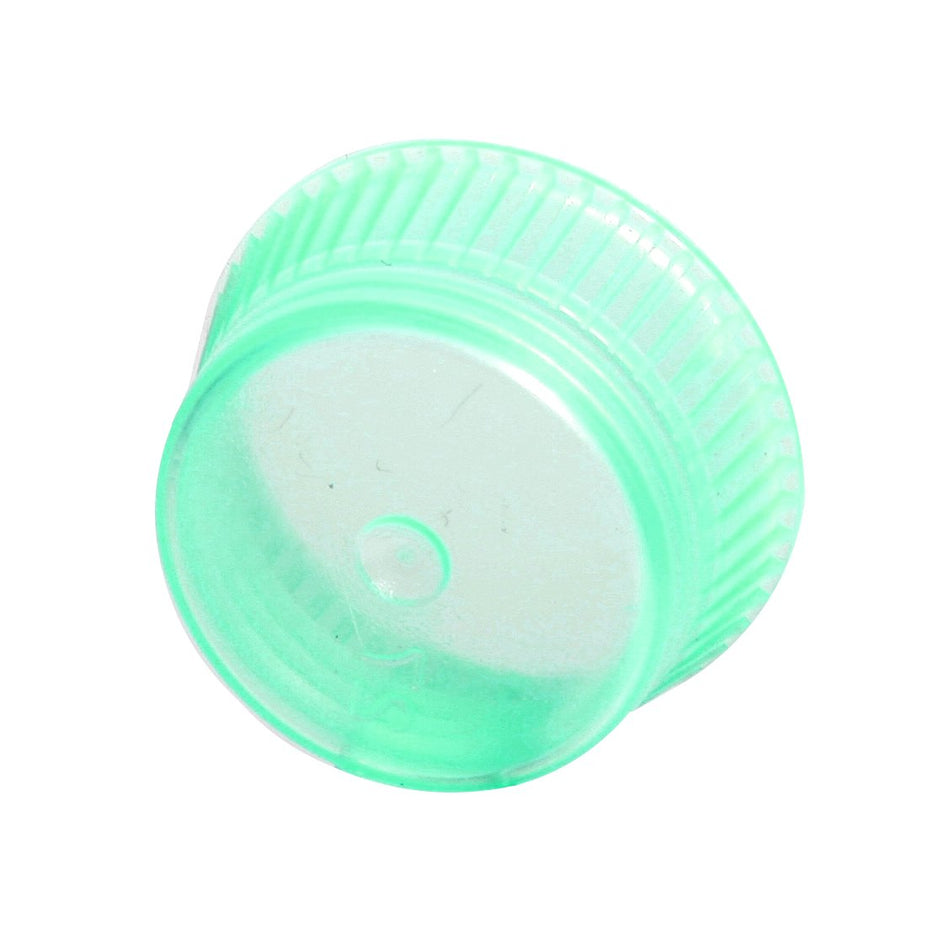 Uni-Flex® Safety Cap Tube Closure Flexible Plastic Over-Locking Green 13 mm For 13 mm Culture Tubes NonSterile