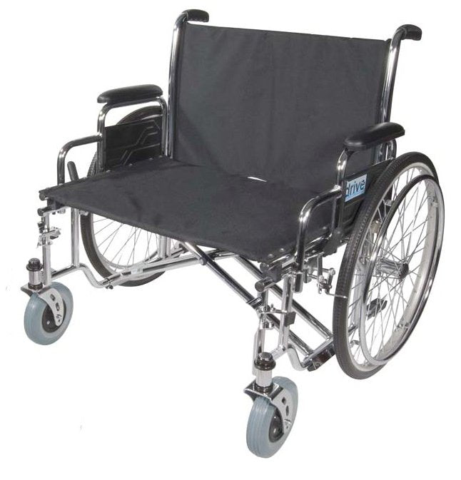 Bariatric Wheelchair drive™ Sentra EC Dual Axle Full Length Arm Black Upholstery 26 Inch Seat Width Adult 700 lbs. Weight Capacity