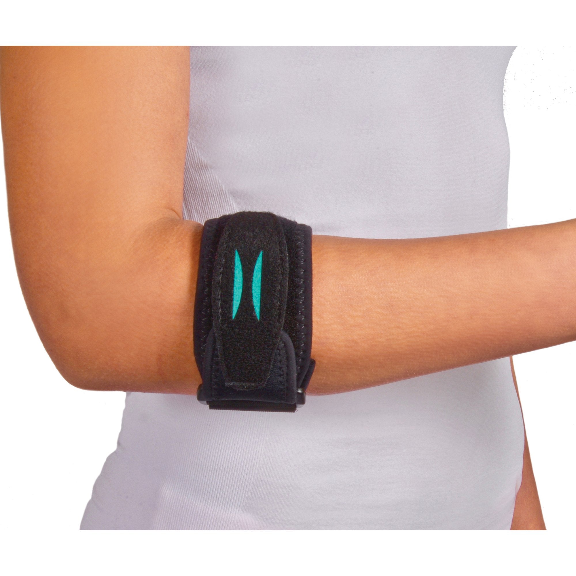 Elbow Support Strap Matt Strap™II One Size Fits Most Hook and Loop with D-Ring Tennis / Golf Left or Right Elbow 7 to 20 Inch Forearm Circumference Black