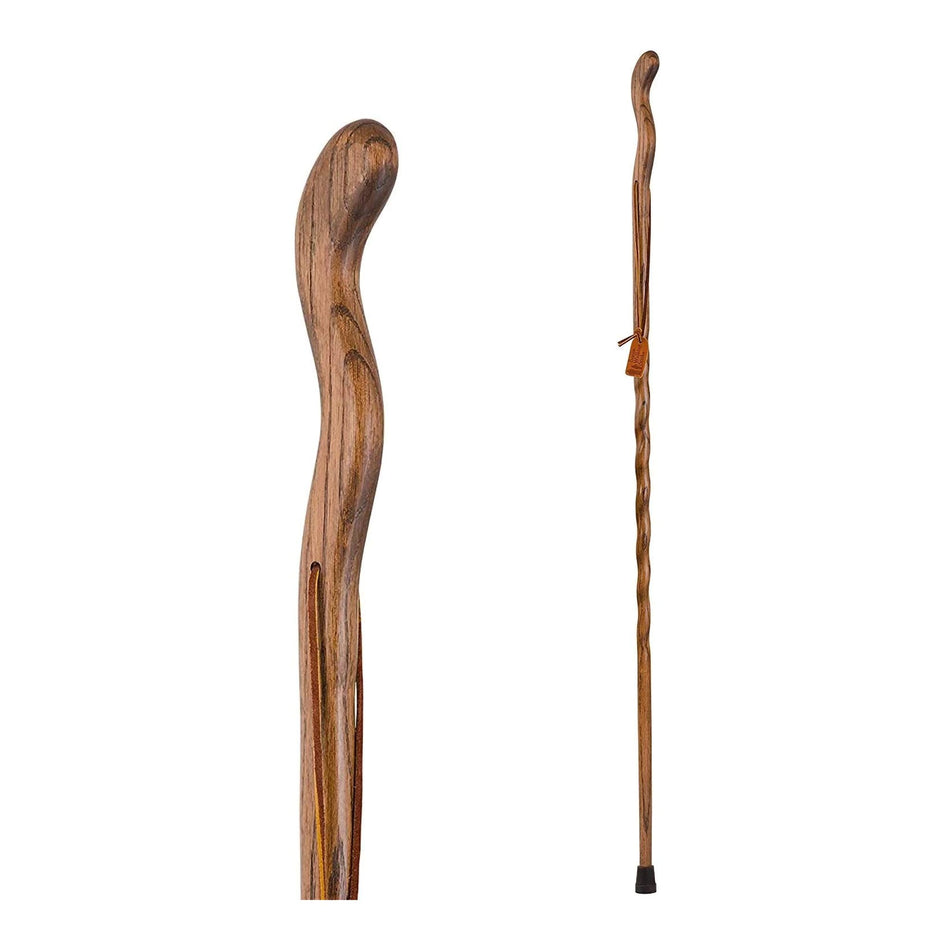Walking Stick Brazos™ Twisted Fitness Walker Wood 58 Inch Height Brown