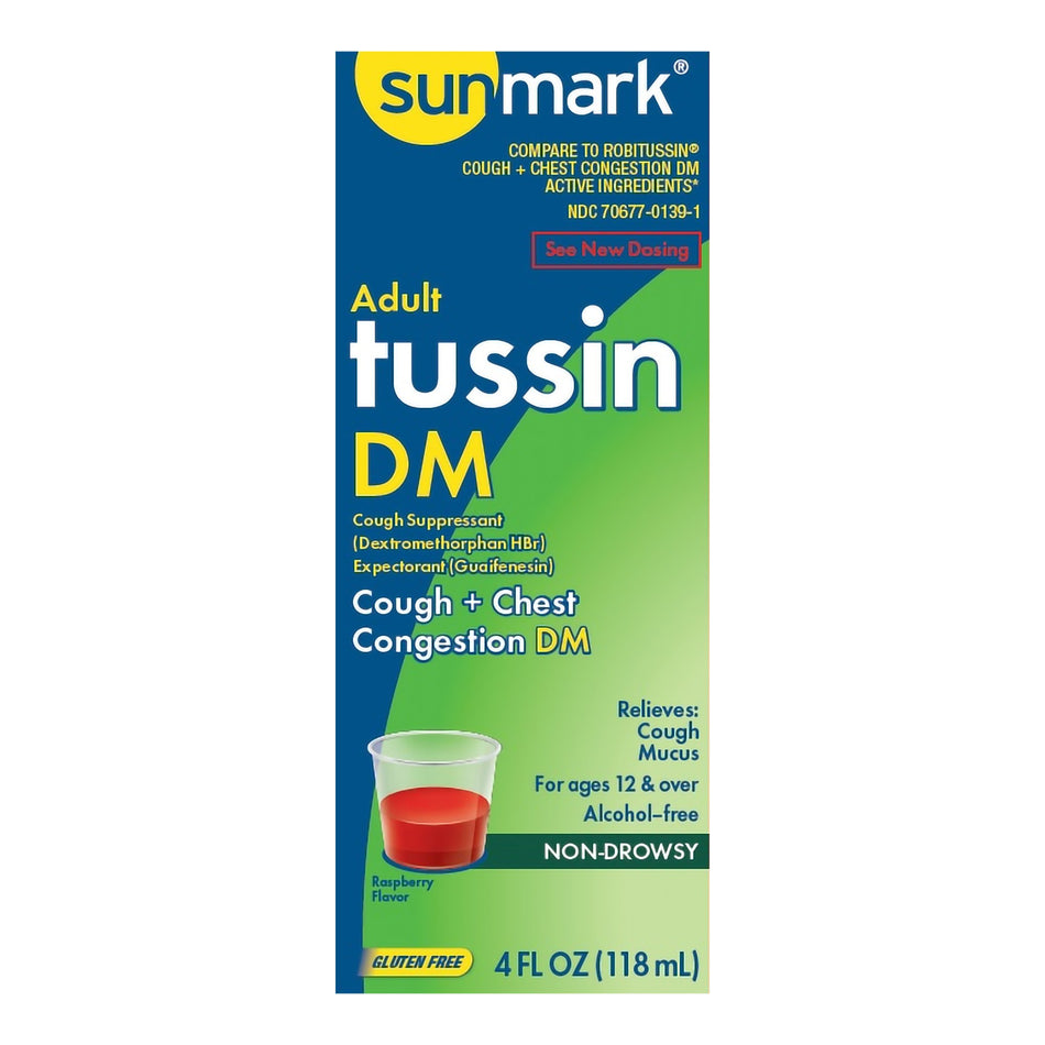 Cough and Chest Congestion sunmark® Adult tussin DM Syrup 4 oz.