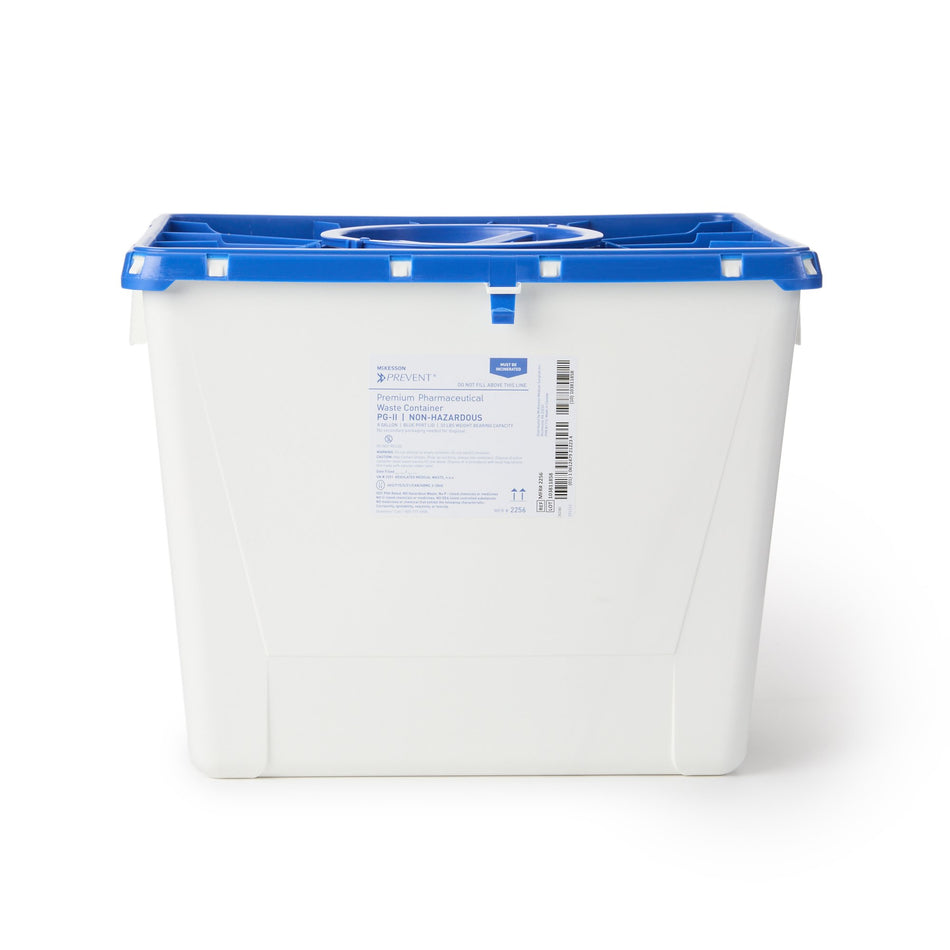 Pharmaceutical Waste Container McKesson Prevent® White Base 13-1/2 H X 17-3/10 W X 13 L Inch Vertical Entry 8 Gallon