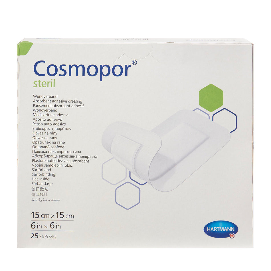 Adhesive Dressing Cosmopor® Steril 6 X 6 Inch Nonwoven Square White Sterile
