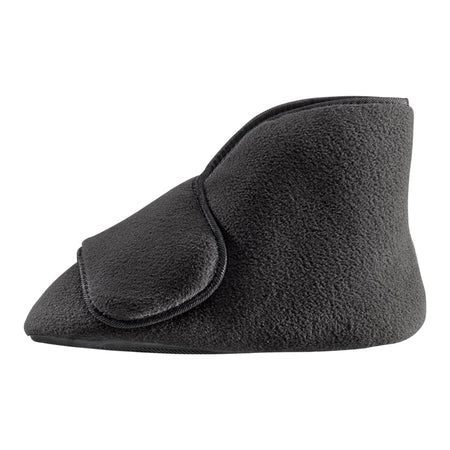 Diabetic Bootie Slippers Silverts® Unisex Adult 2X-Large / X-Wide Hard Sole Single Patient Use Black