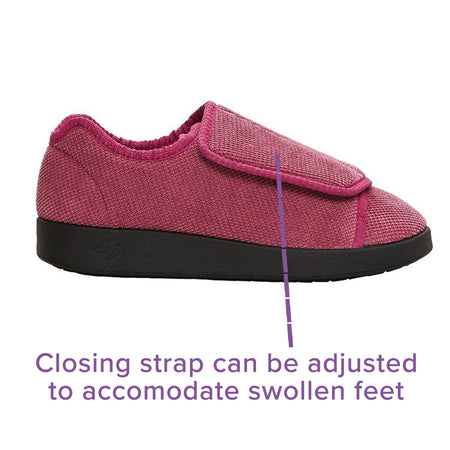 Silverts® Women's Double Extra Wide Easy Closure Slippers, Dusty Rose, Size 11