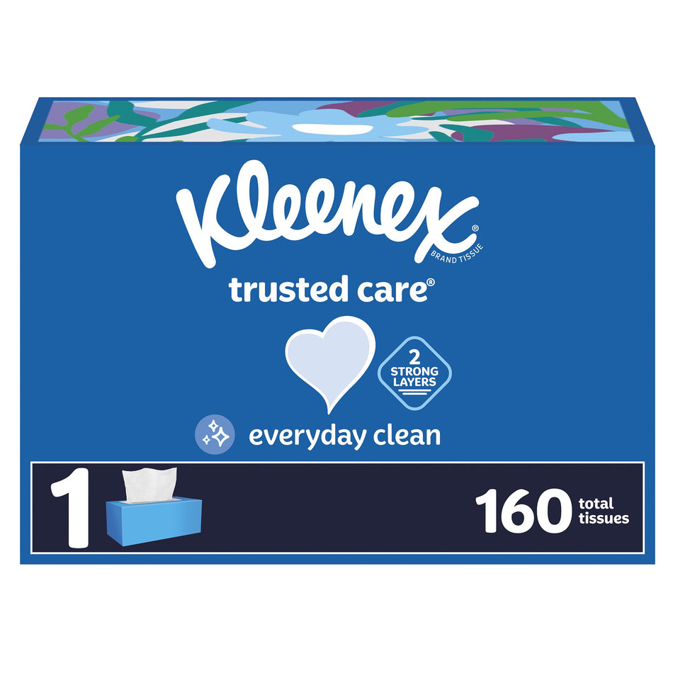 Facial Tissue Kleenex® Trusted Care® White 3.469 X 4-3/4 Inch 160 Count - Housekeeping>Facial Tissues - Kimberly Clark