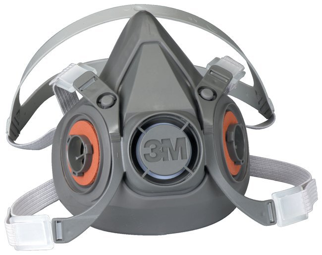 3M™ 6000 Reusable Respirator Industrial Half Face 4 Point Adjustable Head Strap Medium Gray