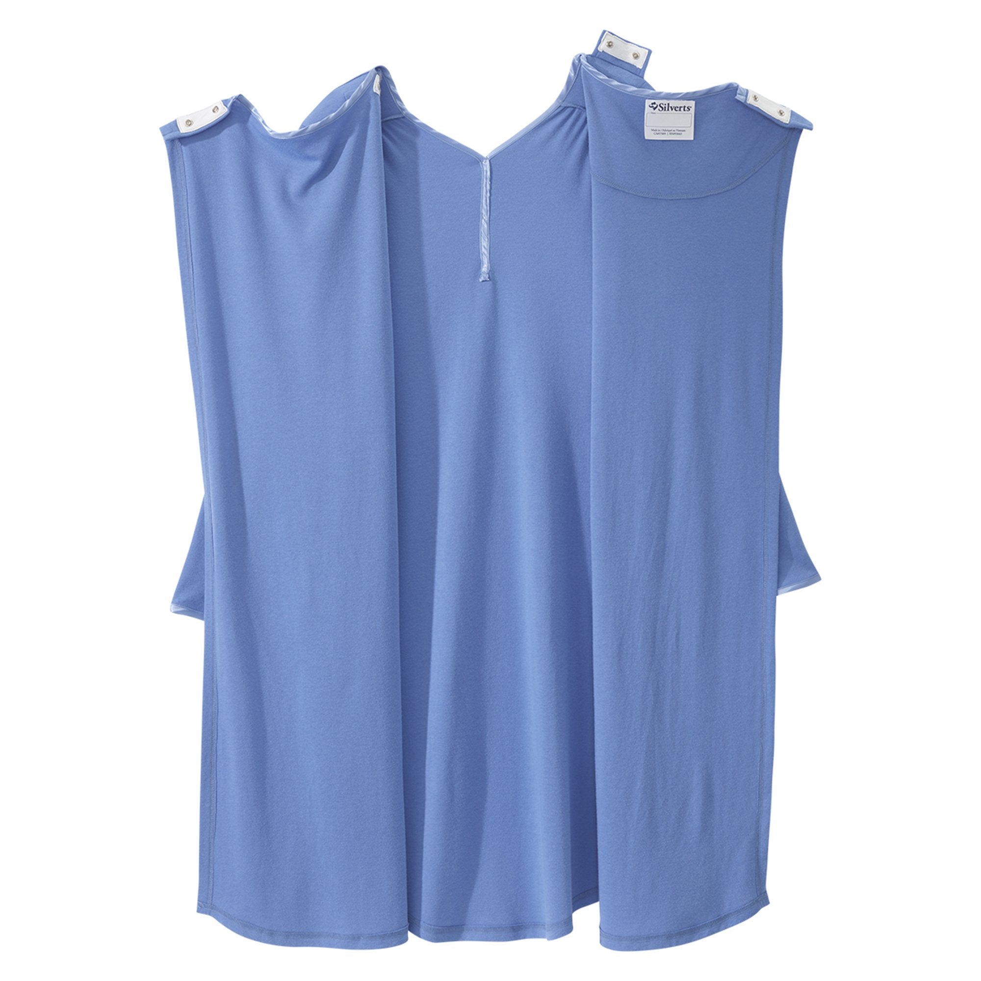 Silverts® Shoulder Snap Patient Exam Gown, Medium, Blue