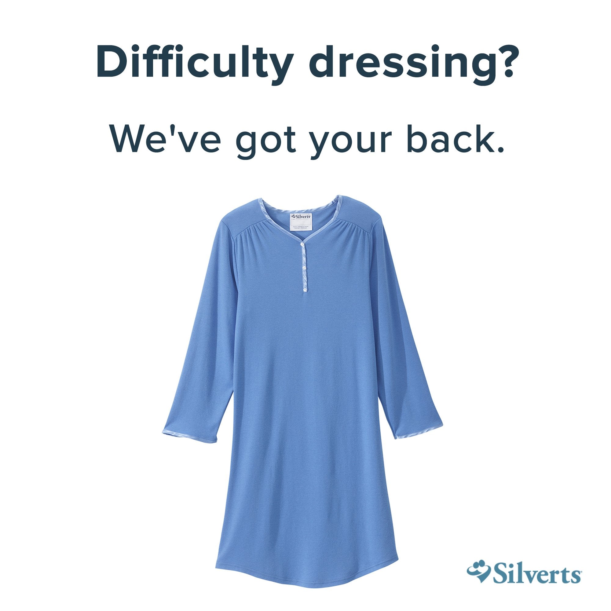 Silverts® Shoulder Snap Patient Exam Gown, X-Large, Blue