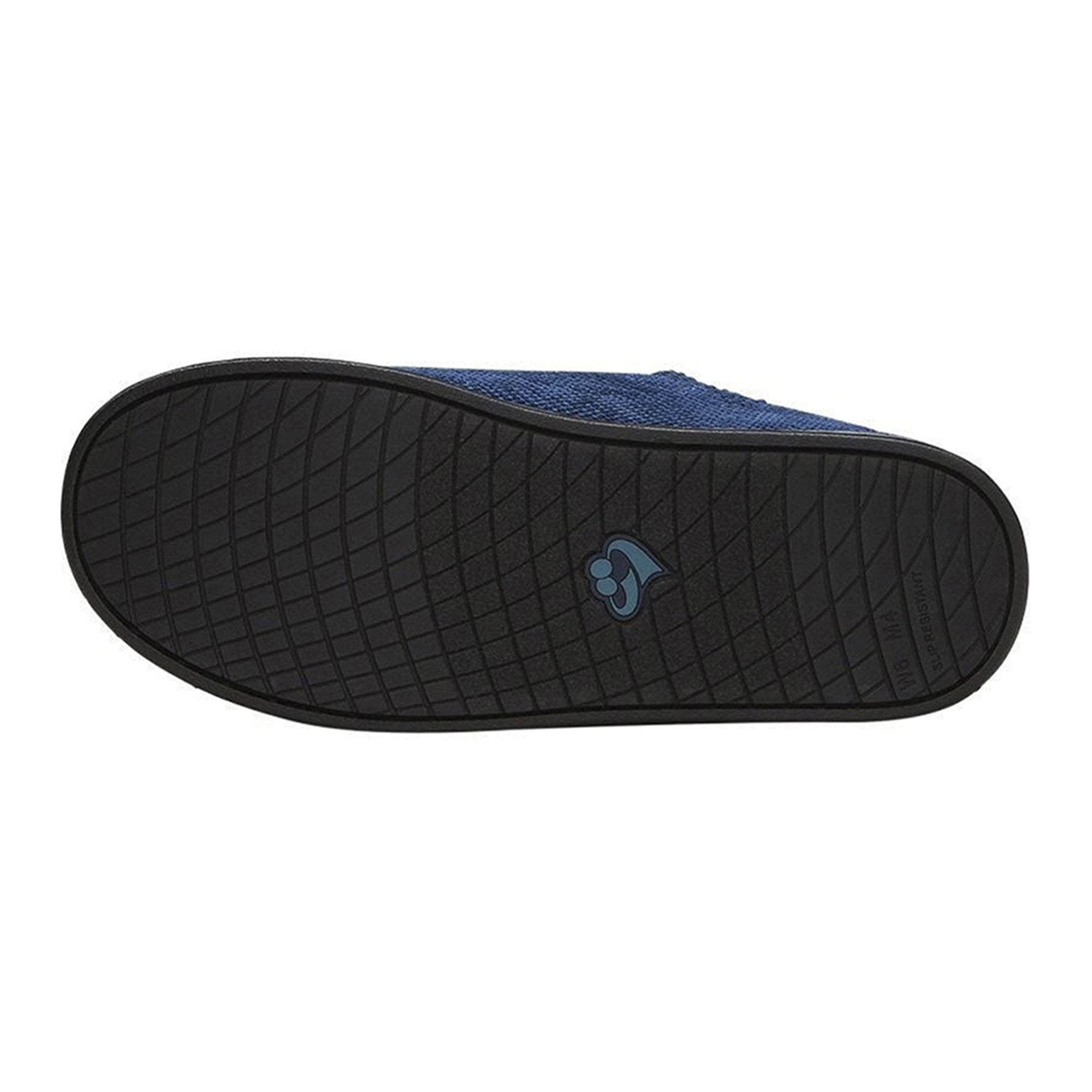 Silverts® Women's Double Extra Wide Easy Closure Slippers, Navy Blue, Size 7
