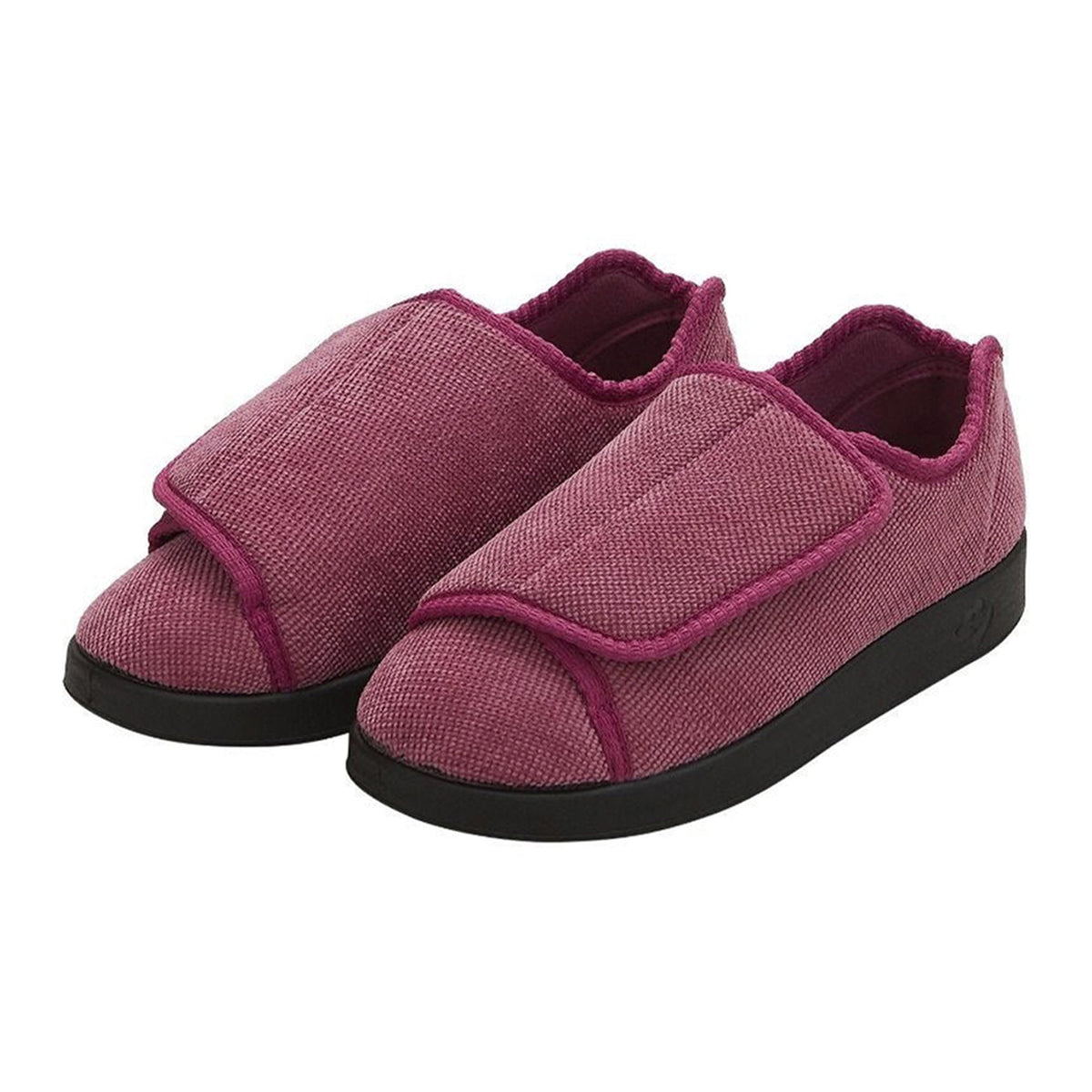 Silverts® Women's Double Extra Wide Easy Closure Slippers, Dusty Rose, Size 8