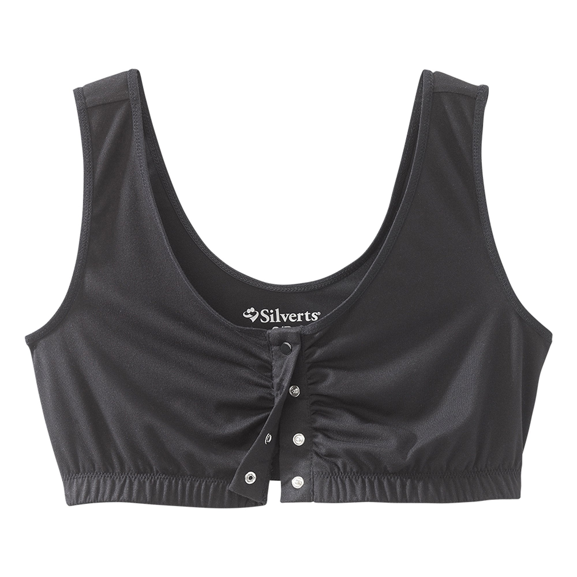 Adaptive Front Closure Bra Silverts® Black Large 42 to 44 Inch