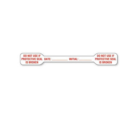 Pre-Printed Label Auxiliary Label Red Paper DO NOT USE IF PROTECTIVE SEAL IS BROKEN / DATE: _____ INITIAL: _____ Red Safety and Instructional 1/2 X 4-1/2 Inch