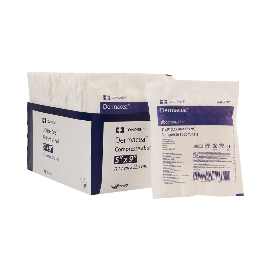 Abdominal Pad Dermacea™ 5 X 9 Inch 1 per Pack Sterile Rectangle