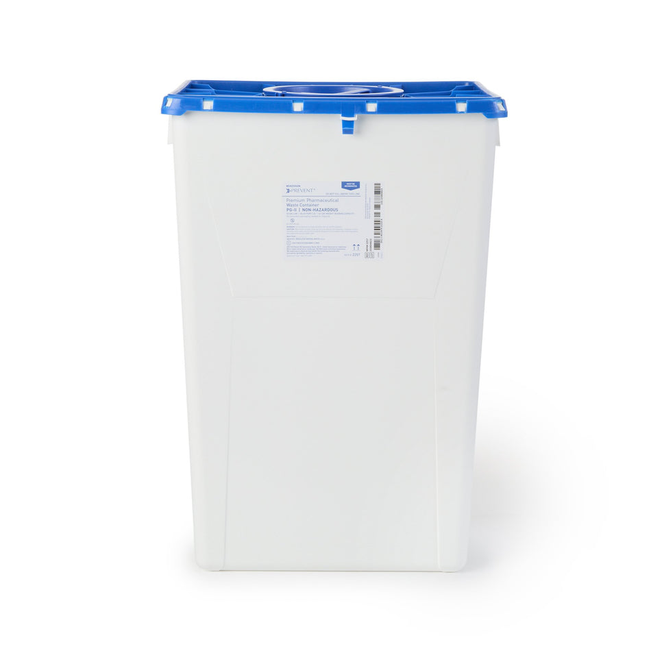 Pharmaceutical Waste Container McKesson Prevent® White Base 24-3/5 H X 17-3/10 W X 13 L Inch Vertical Entry 18 Gallon