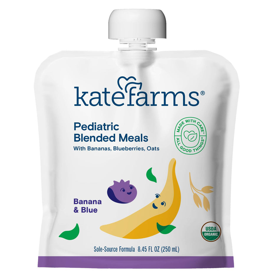 Pediatric Tube Feeding Formula Kate Farms Banana / Blueberry Flavor 8.45 oz. / 250 mL Pouch Liquid Organic Pea Protein