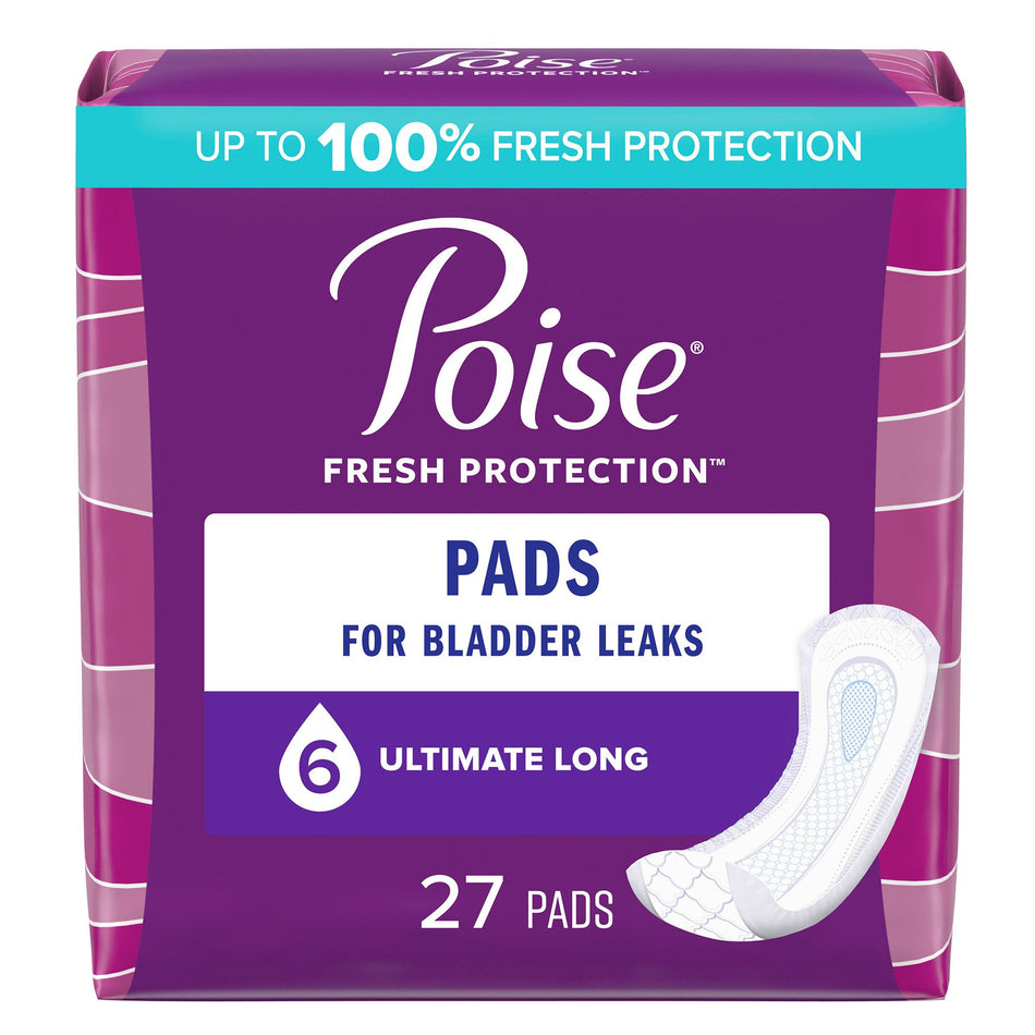 Bladder Control Pad Poise® Fresh Protection™ 15.9 Inch Length Heavy Absorbency Sodium Polyacrylate Core One Size Fits Most