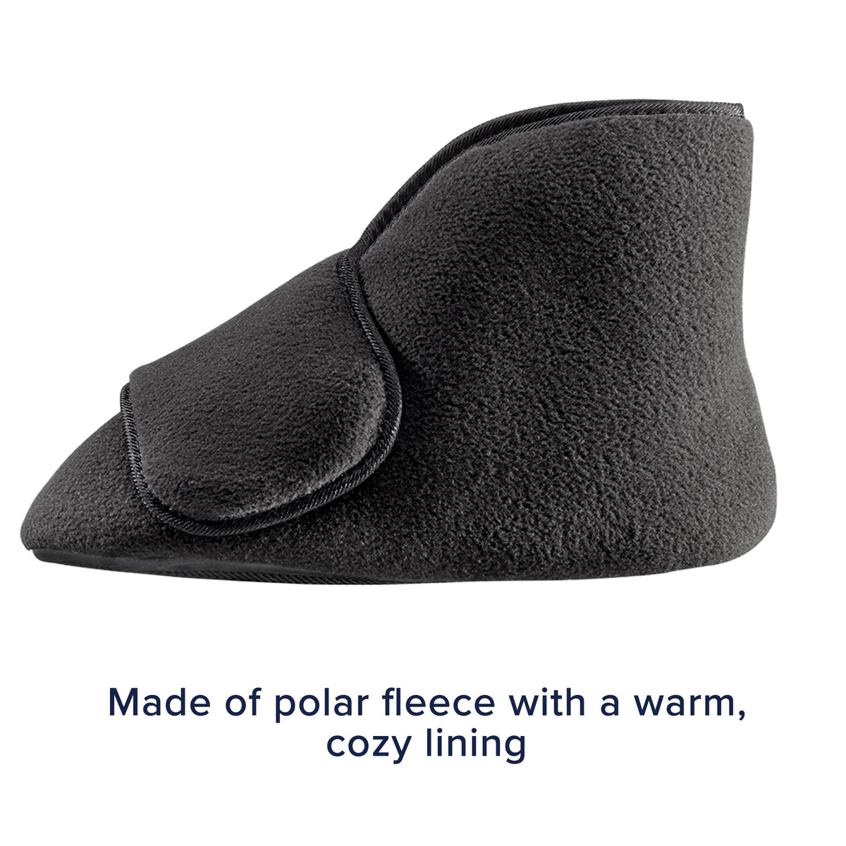 Diabetic Bootie Slippers Silverts® Unisex Adult X-Large / X-Wide Hard Sole Single Patient Use Black