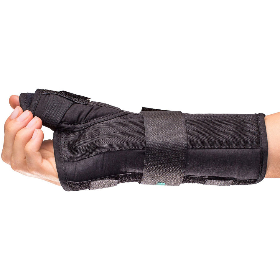 Wrist Brace with Thumb Spica Premier® Aluminium / Foam / Nylon / Plastic / Polyester Right Hand Black Large