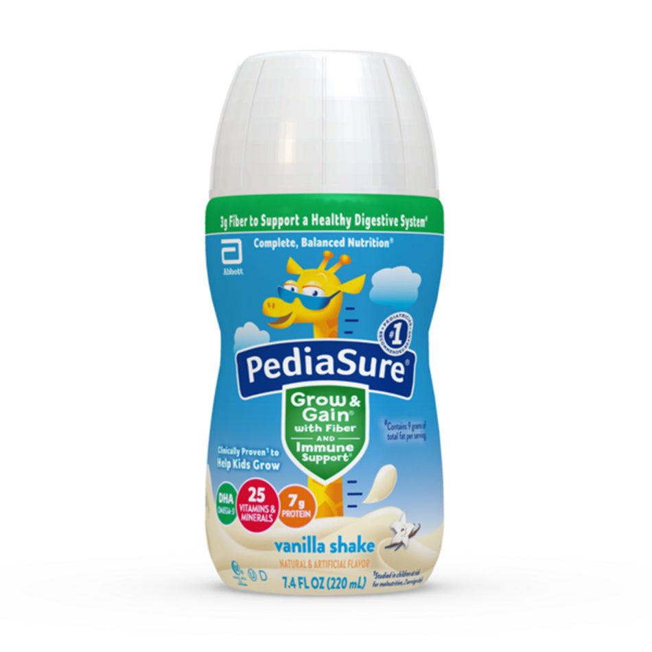 Pediatric Oral Supplement PediaSure® Grow & Gain with Fiber Shake Vanilla Flavor 7.4 oz. Bottle Liquid Fiber