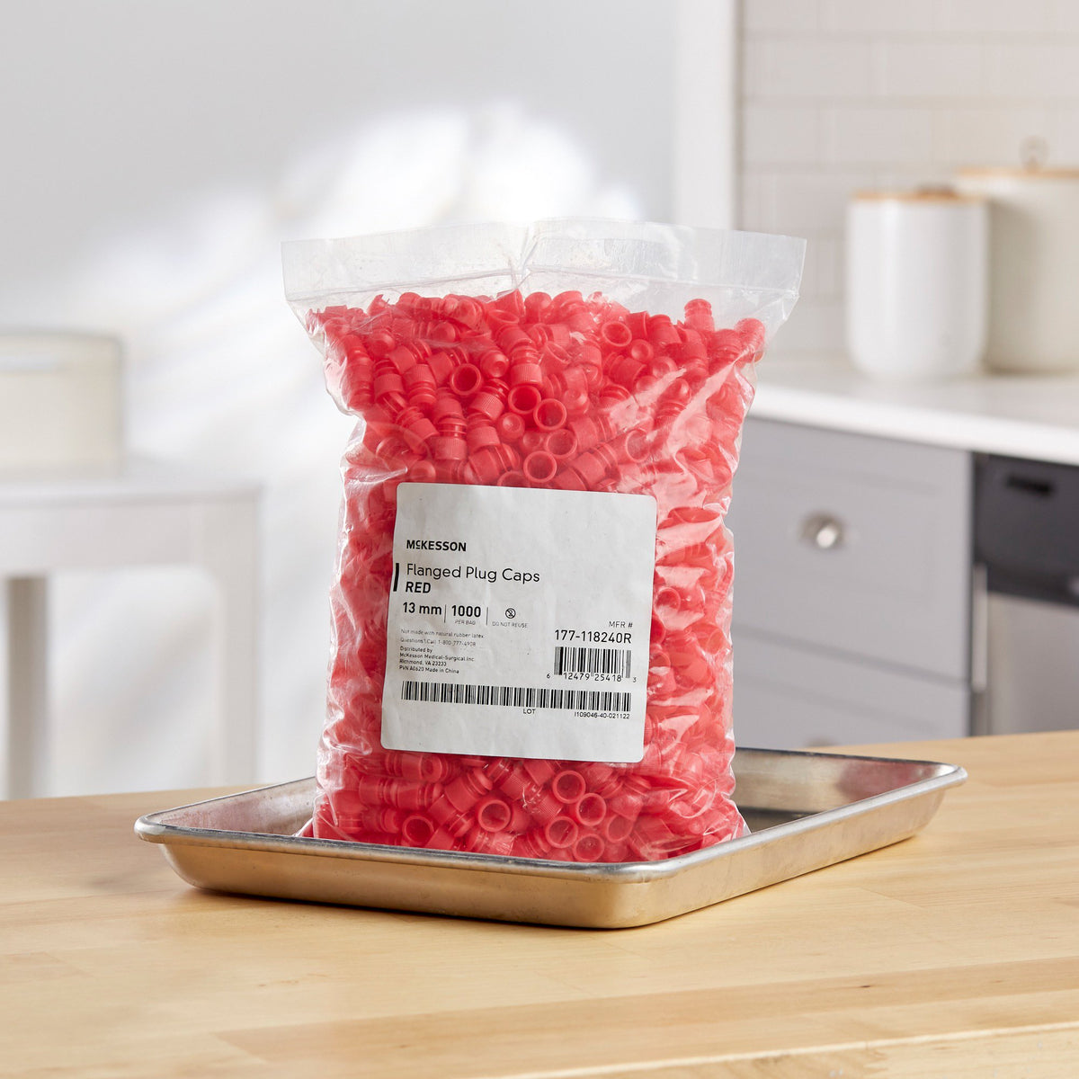 McKesson Red Tube Closure for use with 13 mm Blood Drawing Tubes, Glass Test Tubes, Plastic Culture Tubes