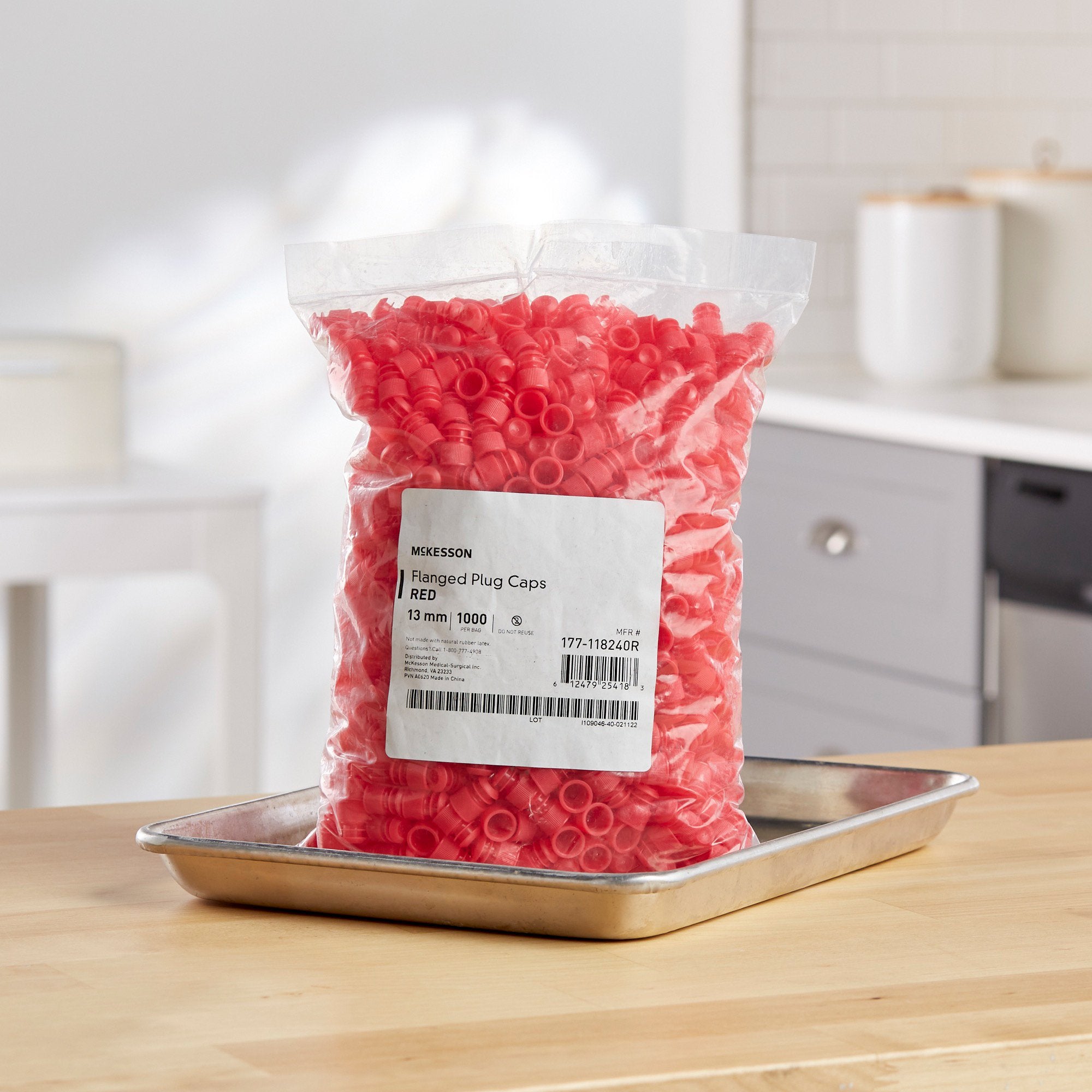 McKesson Red Tube Closure for use with 13 mm Blood Drawing Tubes, Glass Test Tubes, Plastic Culture Tubes