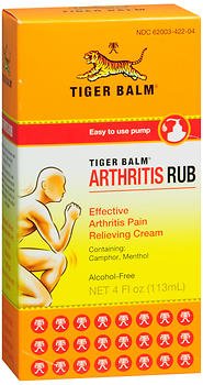 Tiger Balm® Arthritis Rub, 11% Camphor and 11% Menthol, 4-ounce Pump Bottle - Pharmaceuticals>Over the Counter>Pain Relief...