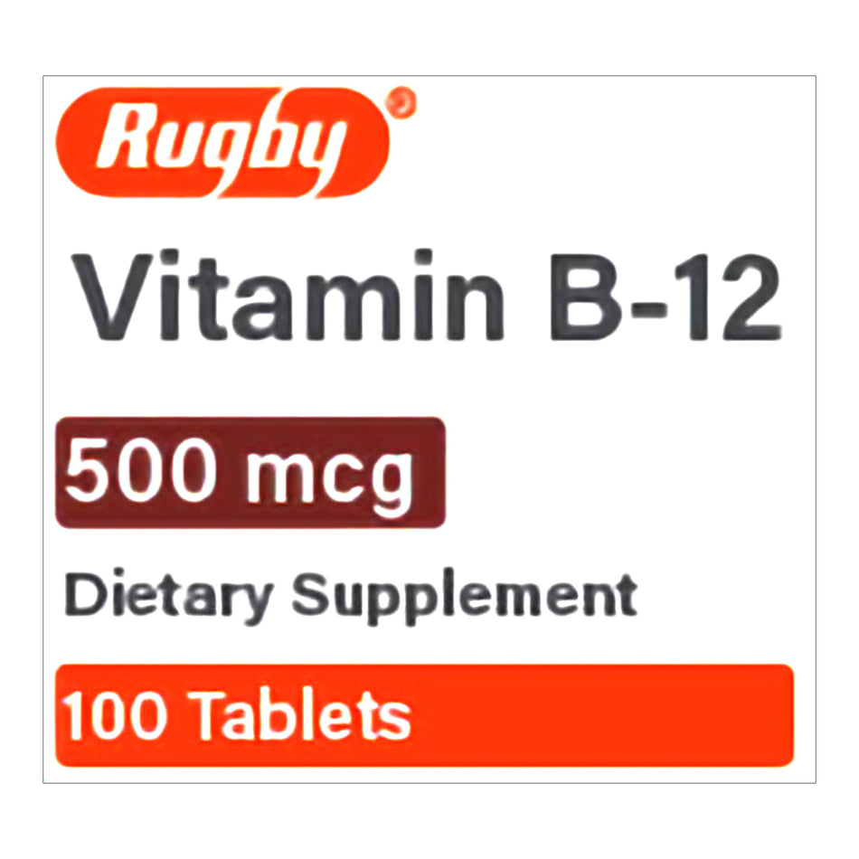 Rugby® 500 mcg Vitamin B-12 Tablets - Pharmaceuticals>Over the Counter>Nonprescription Vitamins and Minerals - Major Pharm...