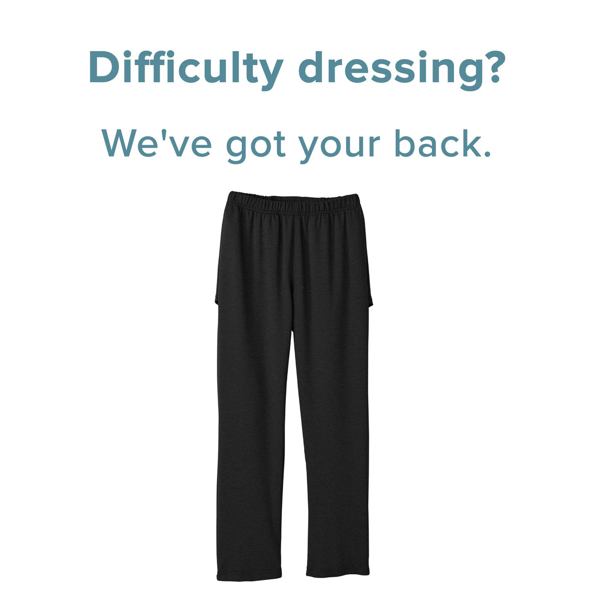Adaptive Pants Silverts® Back Overlap Medium Black Female