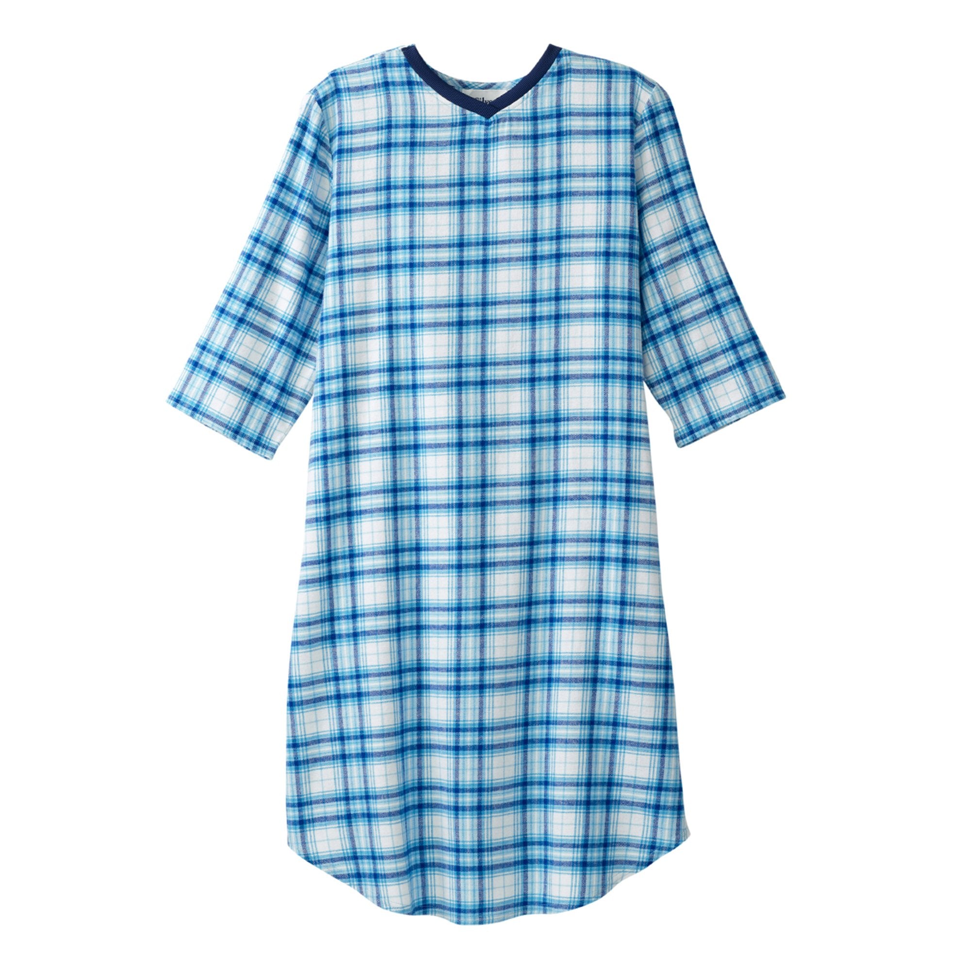 Silverts® Shoulder Snap Patient Exam Gown, 3X-Large, Turquoise Plaid