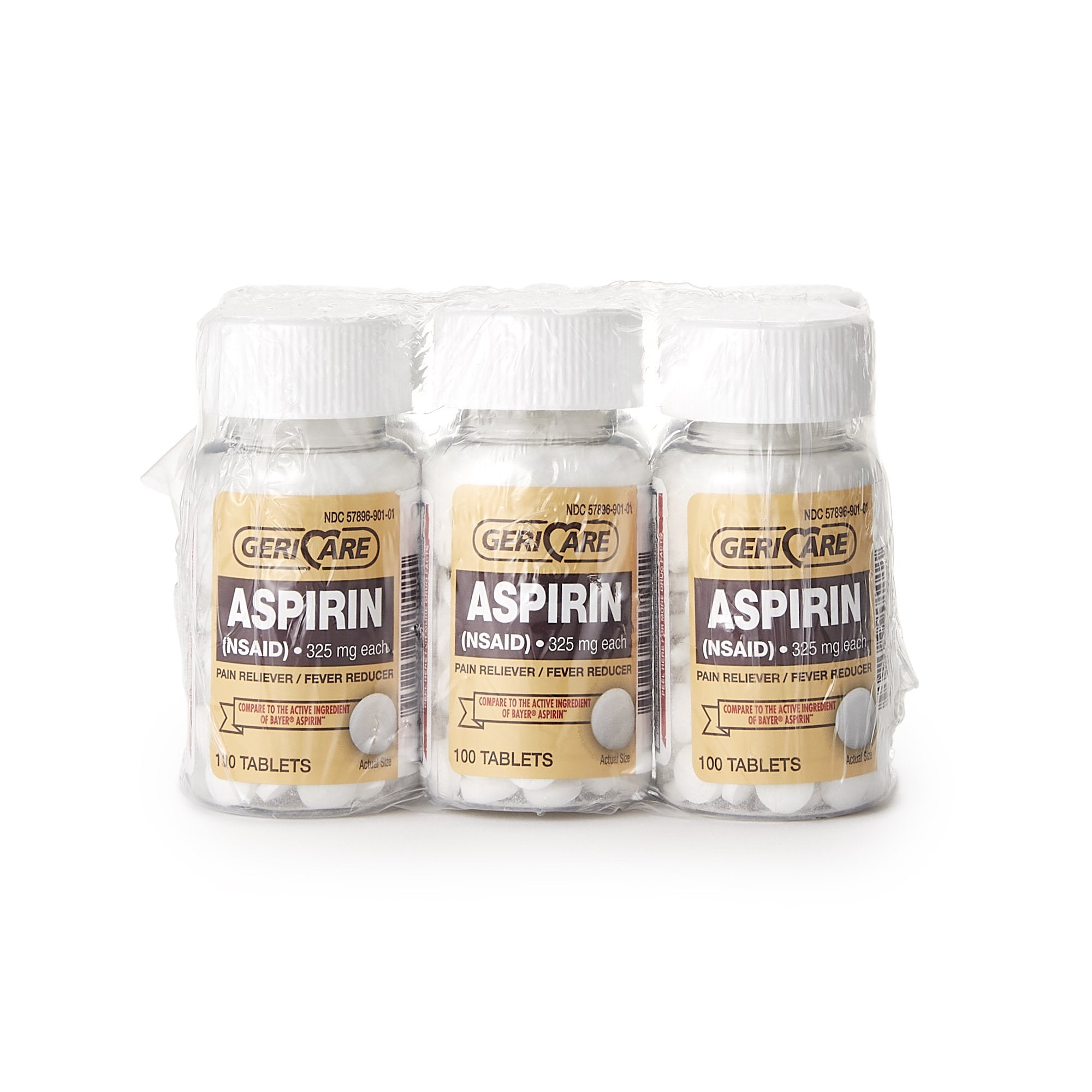 Pain Relief McKesson Brand 325 mg Strength Aspirin Tablet 100 per Bottle