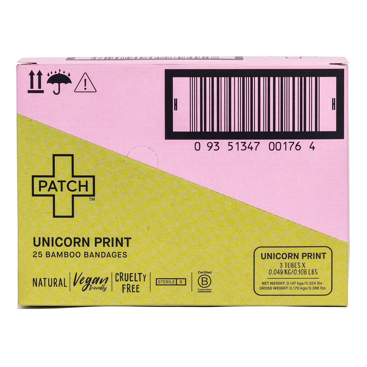 Adhesive Strip Patch™ Kids 3/4 X 3 Inch Bamboo Rectangle Kid Design (Unicorn) Sterile