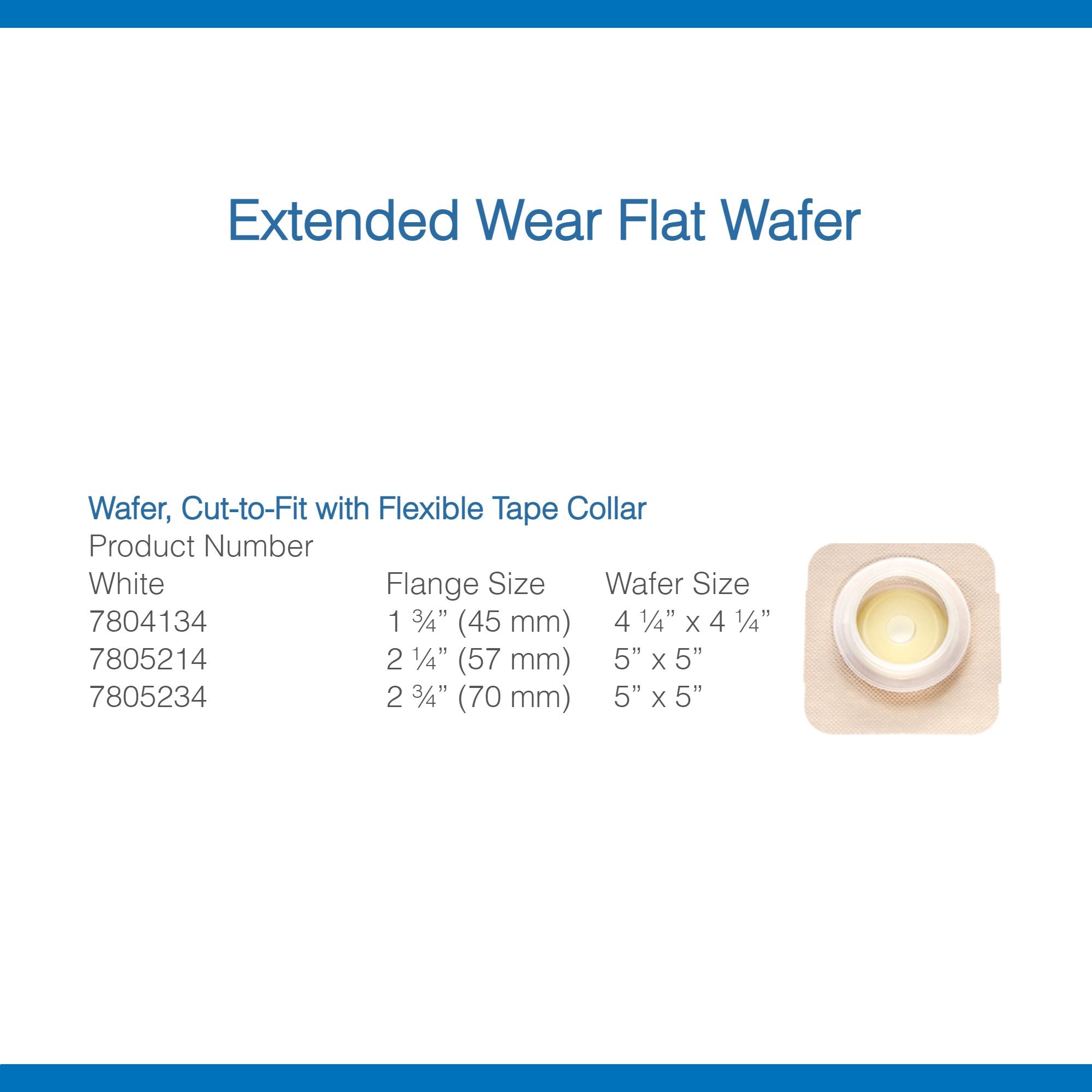 Ostomy Barrier Securi-T® Trim to Fit, Extended Wear Adhesive Tape Collar 57 mm Flange Red Code System Up to 1-3/4 Inch Opening 5 X 5 Inch