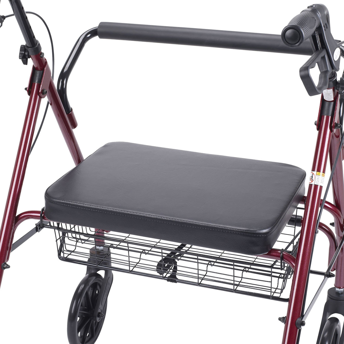 Bariatric 4 Wheel Rollator drive™ Go-Lite Red Adjustable Height / Folding Steel Frame
