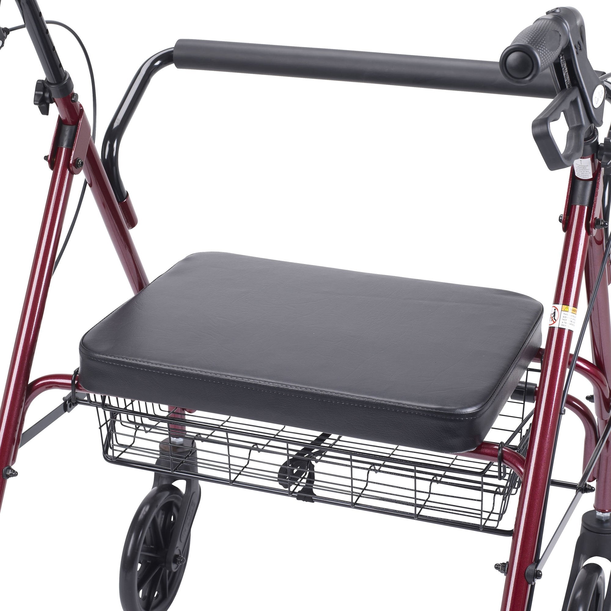 Bariatric 4 Wheel Rollator drive™ Go-Lite Red Adjustable Height / Folding Steel Frame