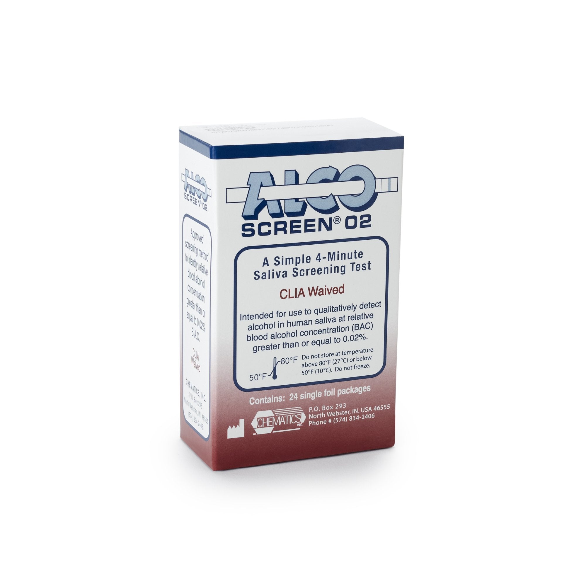 Drugs of Abuse Test Kit Alco-Screen® .02 Alcohol Screen 24 Tests CLIA Waived