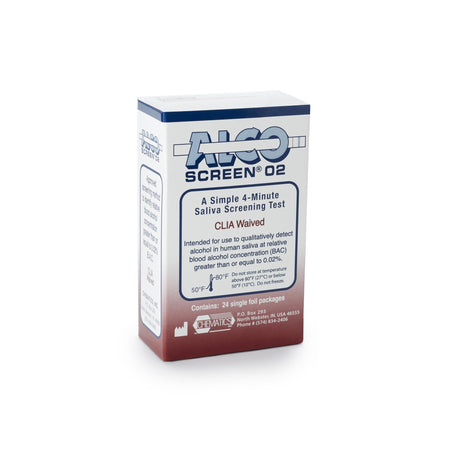 Drugs of Abuse Test Kit Alco-Screen® .02 Alcohol Screen 24 Tests CLIA Waived
